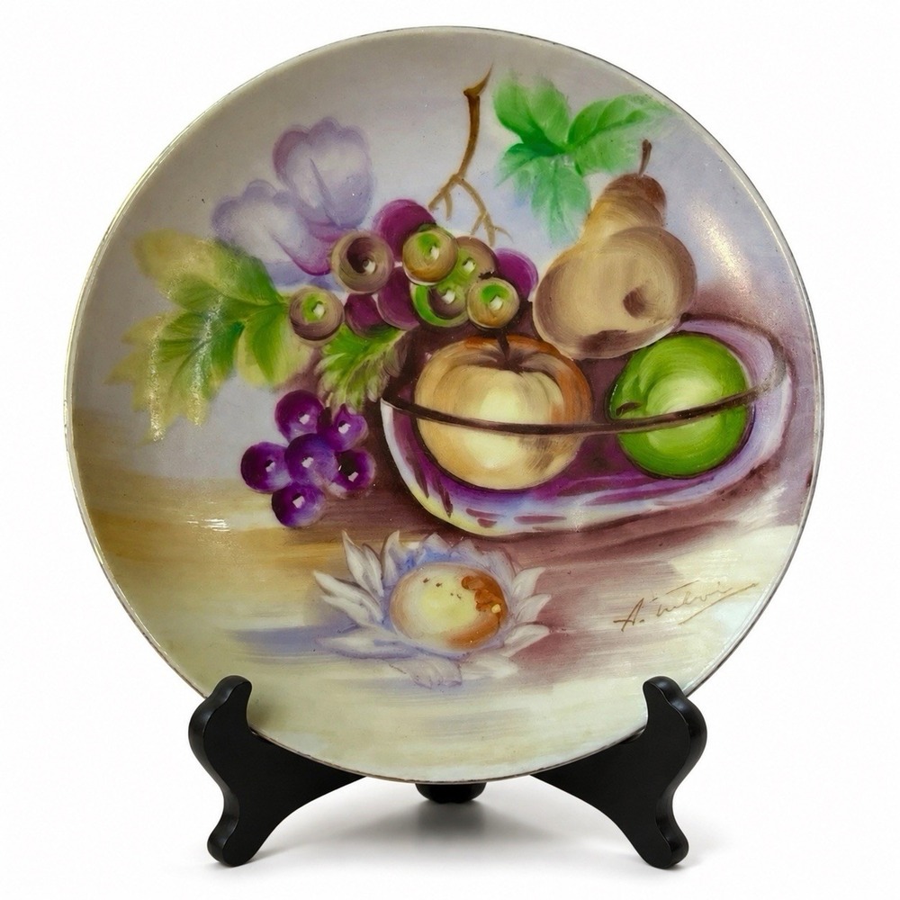 UCAGCO Hand Painted Plate Fruit Still Life Signed Vintage Porcelain Japan 6"